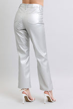 Load image into Gallery viewer, Judy Blue Silver Metallic HW Straight Leg Pants
