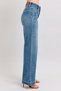 Judy Blue Stars Seam Wide Leg HW Jeans