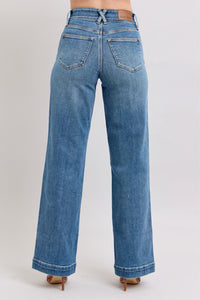 Judy Blue Stars Seam Wide Leg HW Jeans