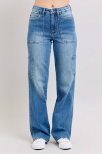 Judy Blue 90's Straight Cargo Style HW Jean