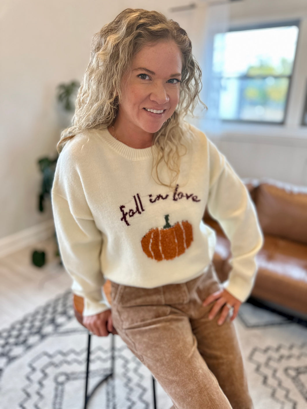 Fall In Love Cream Sweater