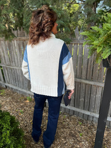 The Charlie Cream Denim Pullover Sweater