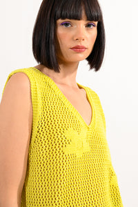 The Chartreuse Flower Sweater Tank