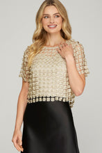 Load image into Gallery viewer, Lurex Lace Pearl Short Sleeve Top
