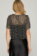 Load image into Gallery viewer, Lurex Lace Pearl Short Sleeve Top
