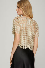 Load image into Gallery viewer, Lurex Lace Pearl Short Sleeve Top
