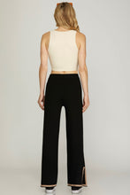 Load image into Gallery viewer, Always a Lady Black &amp; Tan Hem Sweater Pants
