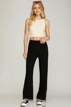 Load image into Gallery viewer, Always a Lady Black &amp; Tan Hem Sweater Pants
