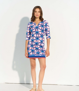 Lucy Shibori Flowers 3/4 Sleeve Dress