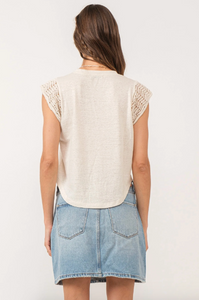 The Natural Daria Crochet Trimmed Top