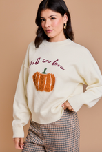 Load image into Gallery viewer, Fall In Love Cream Sweater
