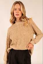 Load image into Gallery viewer, Relaxed Elegance Caramel Turtleneck Top
