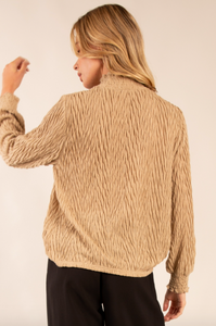 Relaxed Elegance Caramel Turtleneck Top