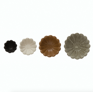 Natural Flower Stoneware S/4 Bowls