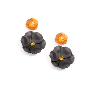 Metallic Double Flower Earring