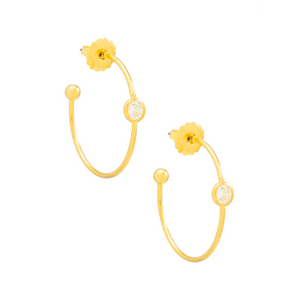 Single Crystal Hoop Earring