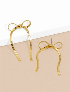 Bow Snake Chain Drop Earring