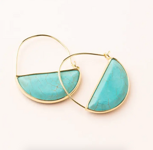 Stone Prism Hoop Earring