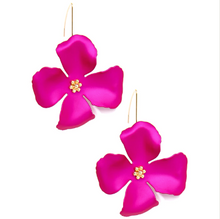 Load image into Gallery viewer, 18k Gold Plating Metallic Flower Drop Earring
